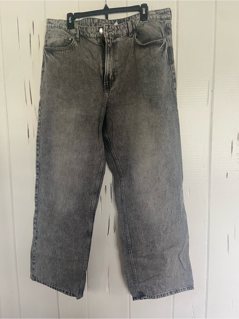 H&M Women's Wide Leg Washed Gray Jeans